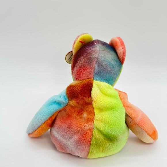 TY Beanie Buddies Peace Bear Beanie Baby 9in Tie Dye Retired 1996 Plush NEW - Picture 3 of 8